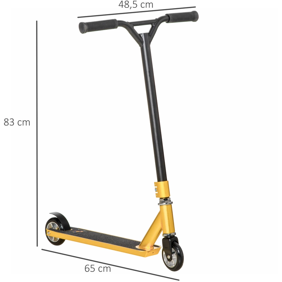 HOMCOM Stuntscooter mit dem 360° drehbaren Lenker gold
