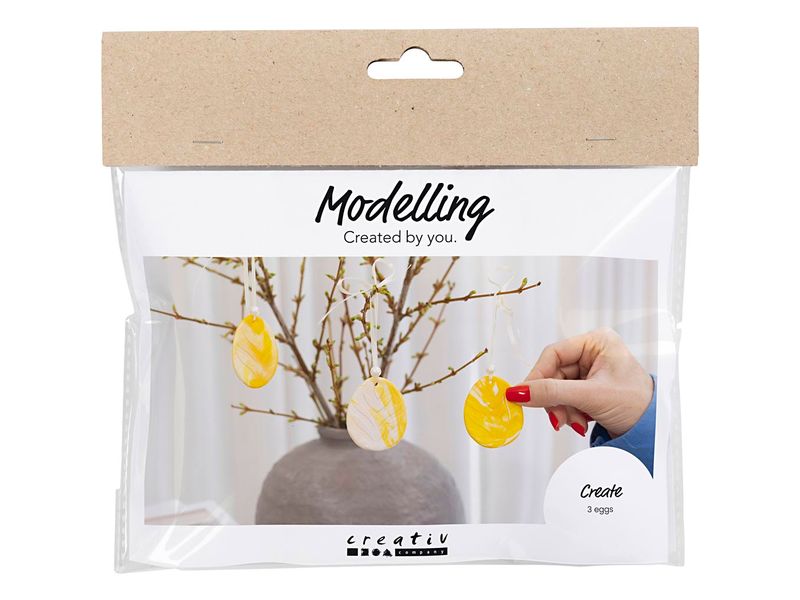 Creativ Company Bastelset Ostern Modellieren 1 Stück, Hellg Mini Kreativ-Set