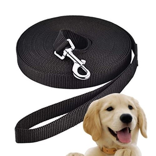 Guia de treinamento Edipets em nylon preto para cães.