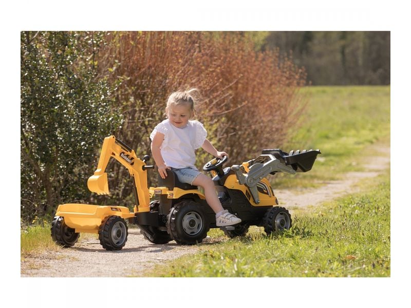 Smoby Traktor Builder Max mit Anhänger Trettraktor mit hochwertiger Ausstattung