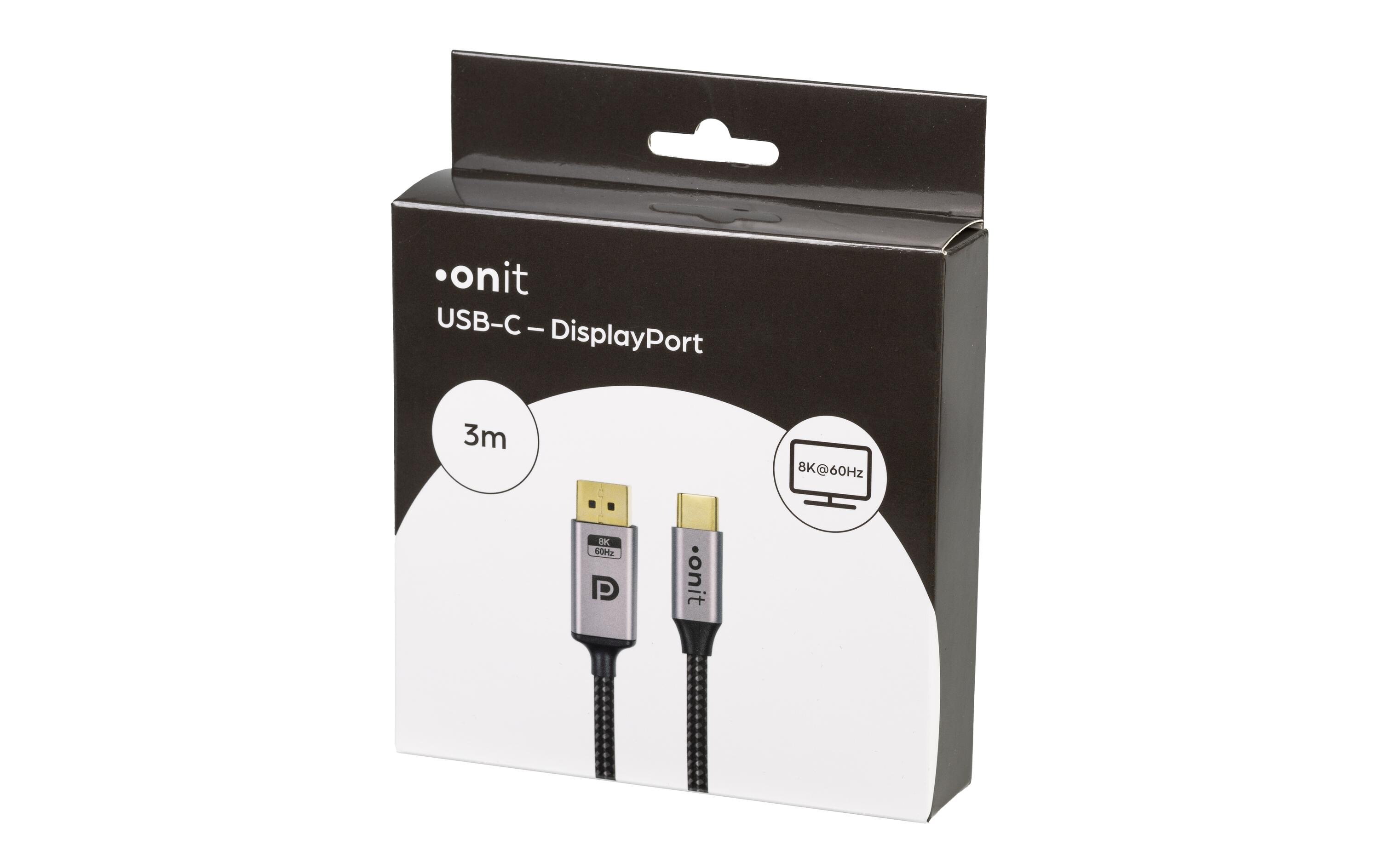 Kabel USB Type-C - DisplayPort, 3 mBidirektionales Videokabel USB-C auf DisplayPort
