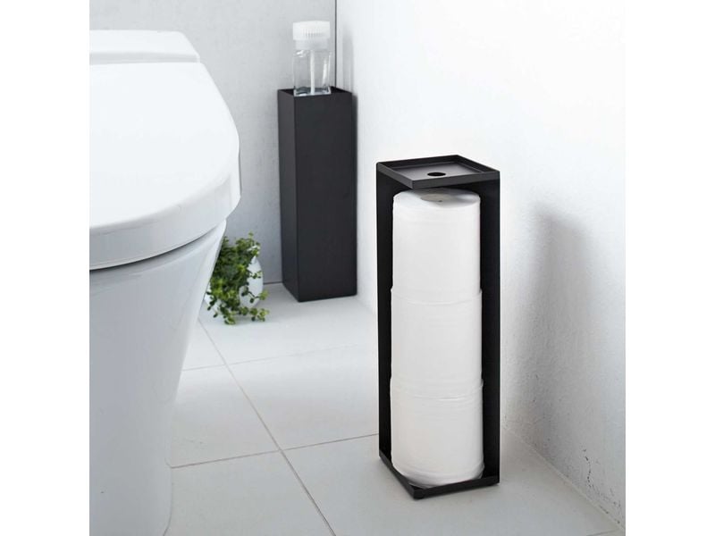 Yamazaki Toilettenpapierhalterung Tower Schwarz Toilettenpapierspender