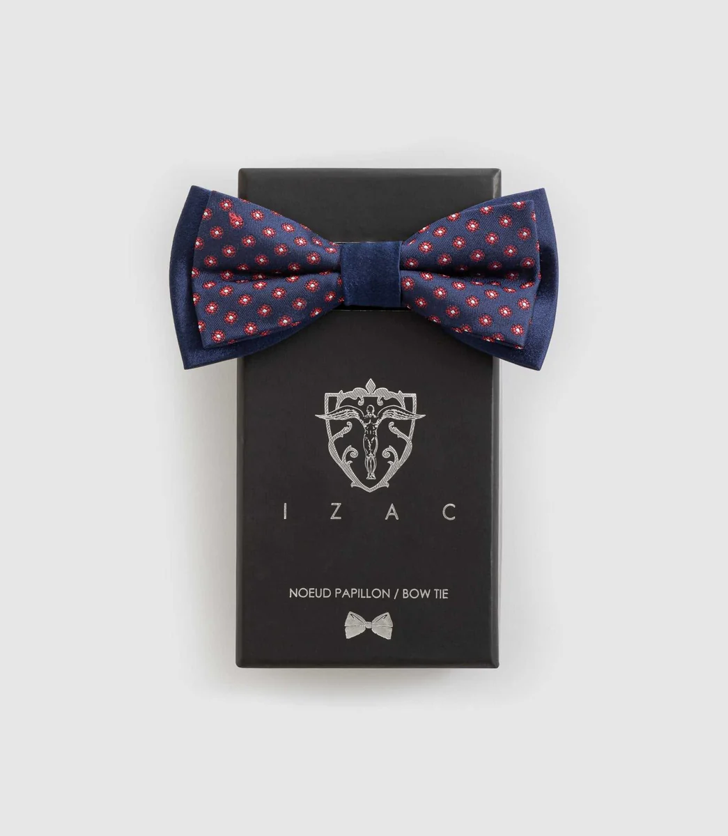 Noeud papillon rouge-marine 