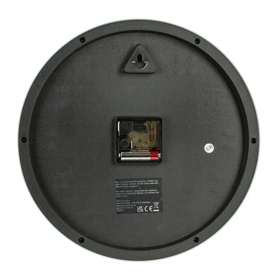 TFA Kinderkamer wandklok - dieren - lichtblauw - D30 cm - rond