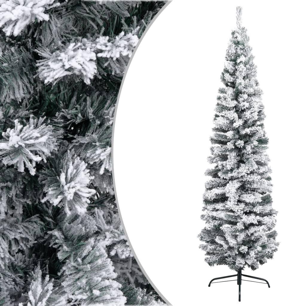 vidaXL Künstlicher Weihnachtsbaum Schlank mit Schnee