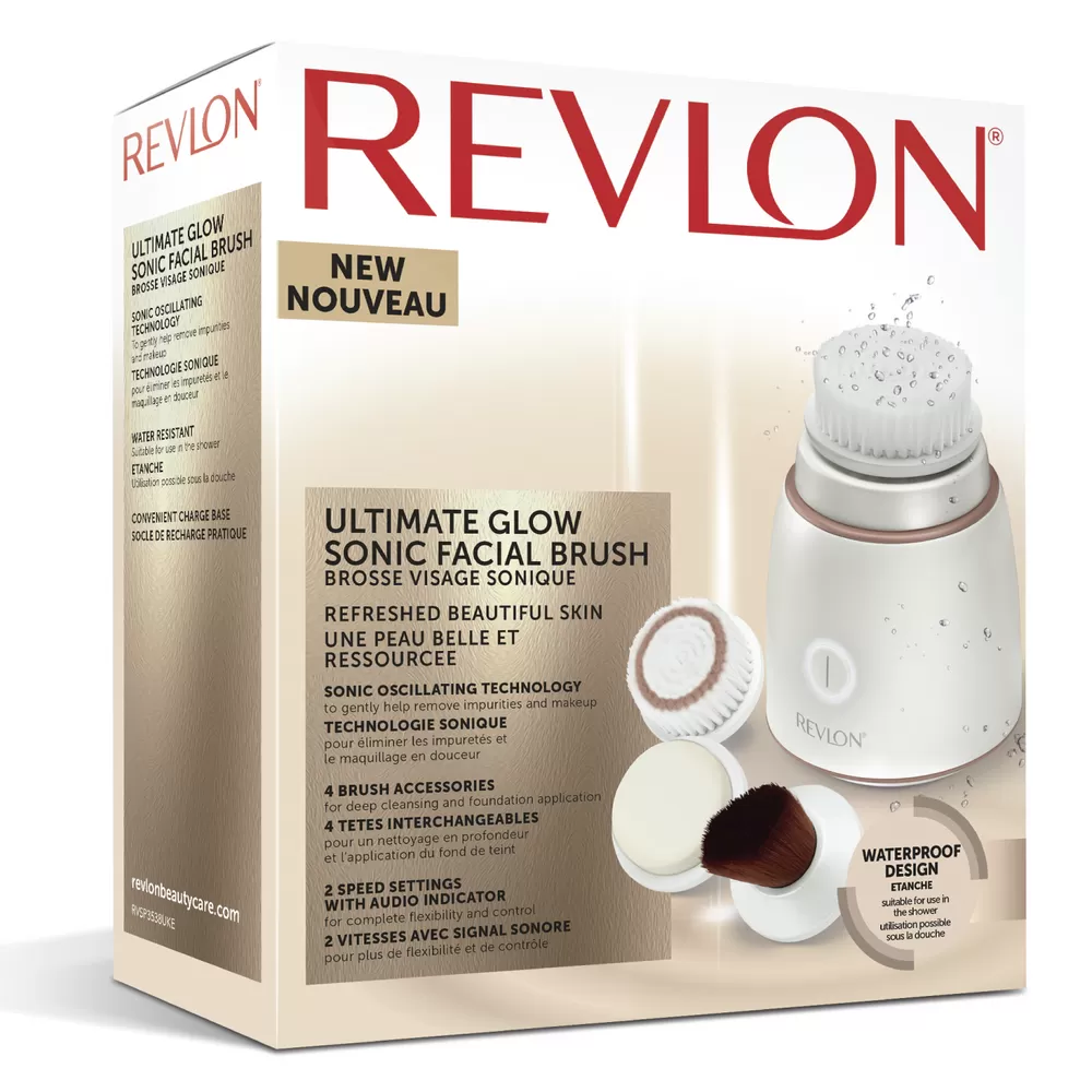 Revlon Ultimate Glow Rense og Make-up Sonic Ansigtsbørste - 1 stk.