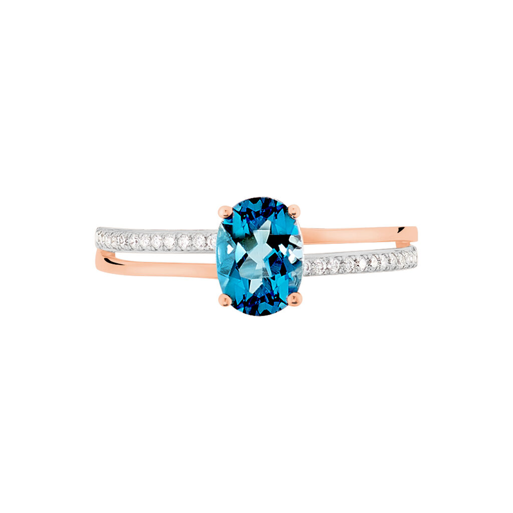 Bague Sarika Or Rose Topaze Et Oxyde De Zirconium