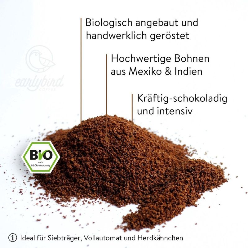 earlybird coffee - Bio Espresso - Gemalen Koffie - 250g