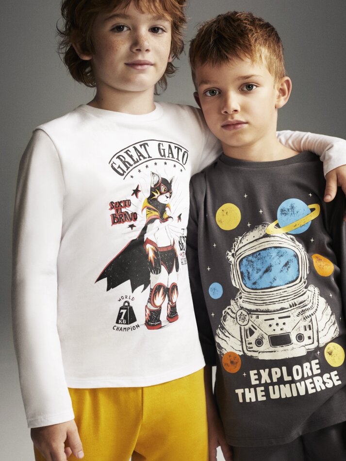 Pijama estampado - Chumbo