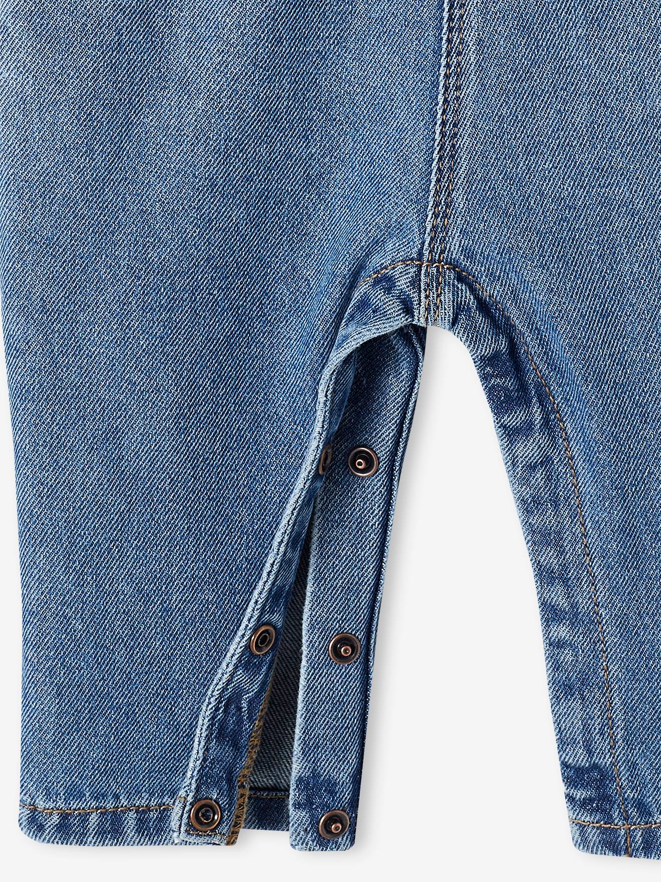 Macacão jeans infantil na cor pedra