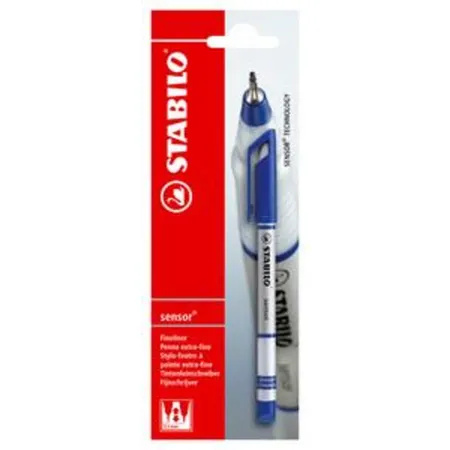 Fineliner mit gefederter Spitze - STABILO SENSOR F - fein - Einzelstift - blau