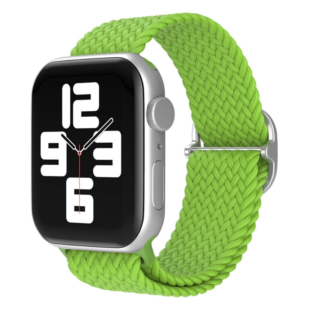 Apple Watch (49/46/45/44 mm) Elastisches Nylon Gummi Armband mit Schnalle (Gelenkumfang: 155-240mm) - Hellgrün