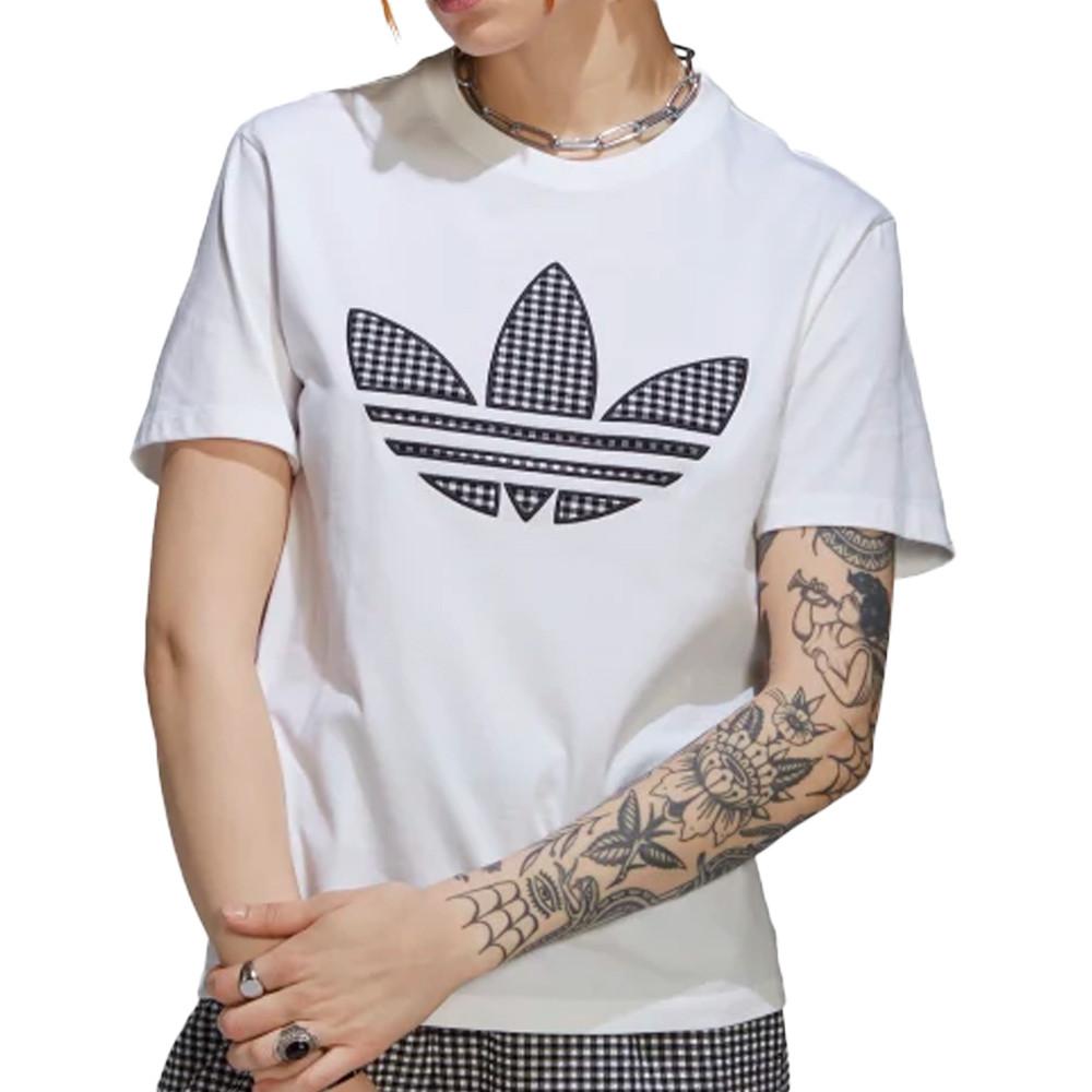 Adidas T-shirt Blanc Femme Adidas Trefoil