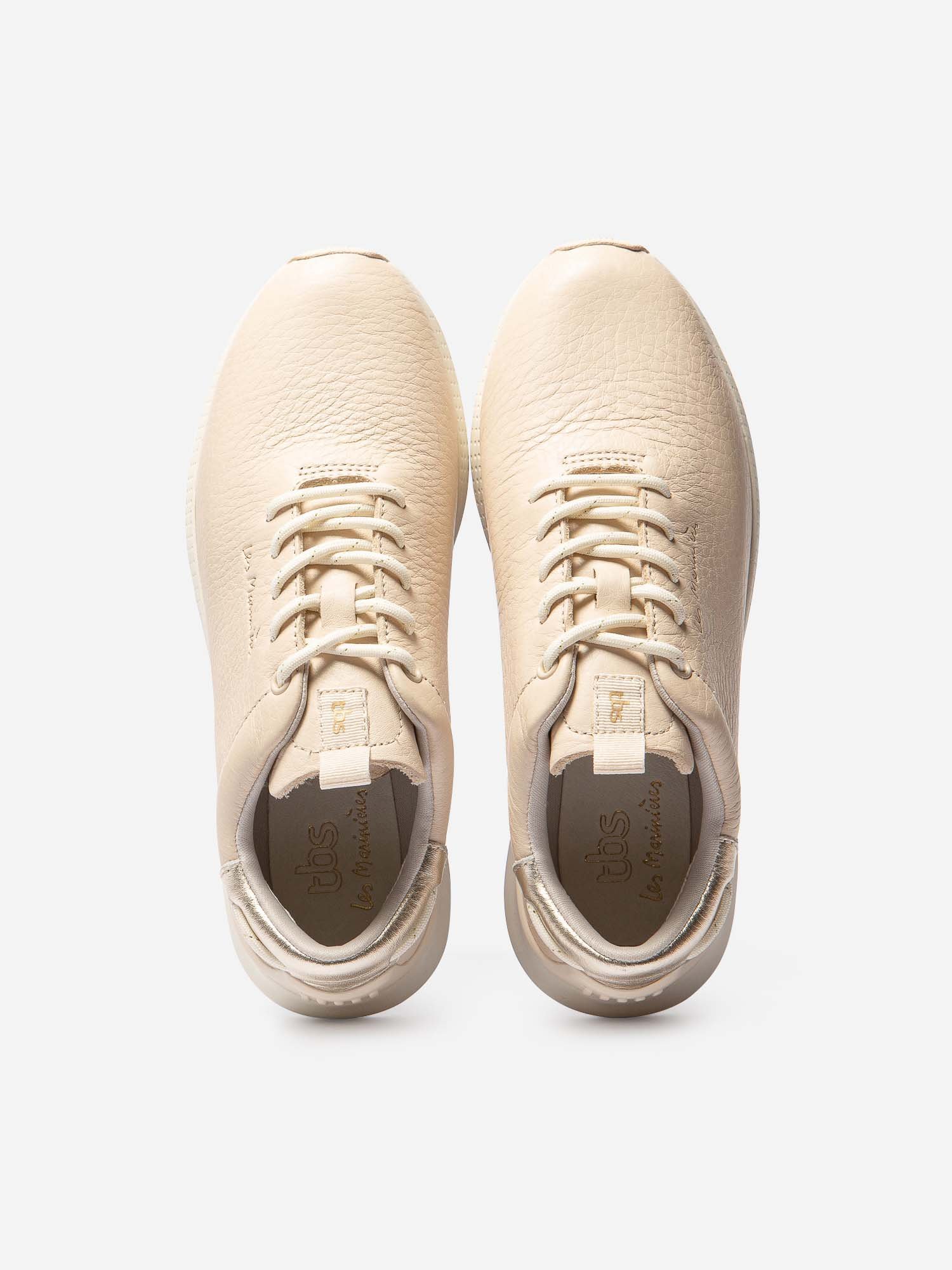 Baskets Femme Confort Cuir Beige