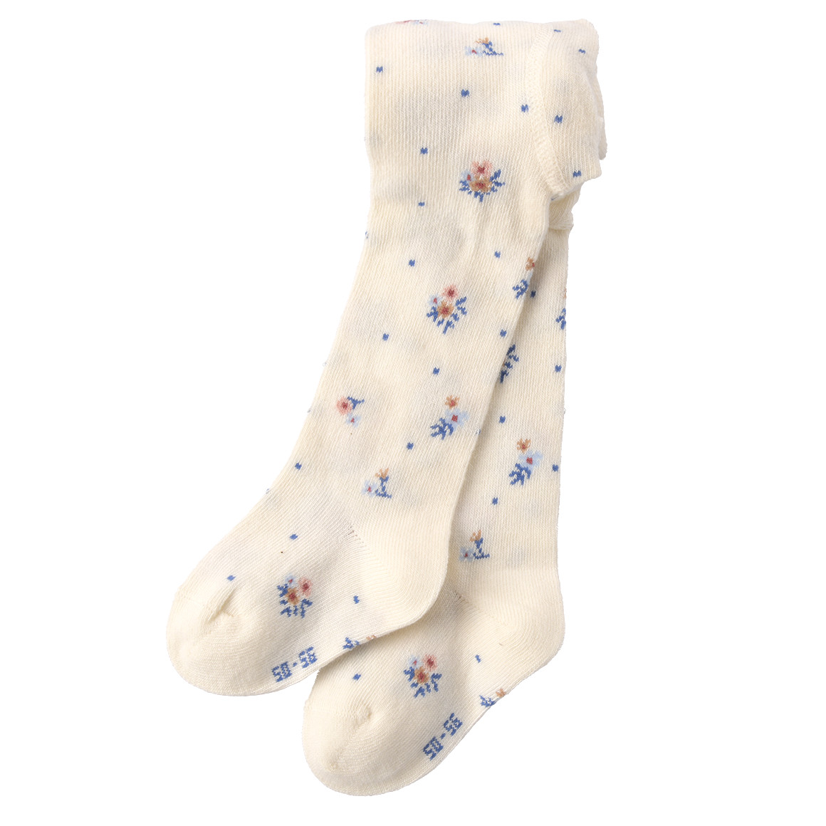 Topomini Pure Collection Baby Strumpfhose mit Blumen-Motiv creme