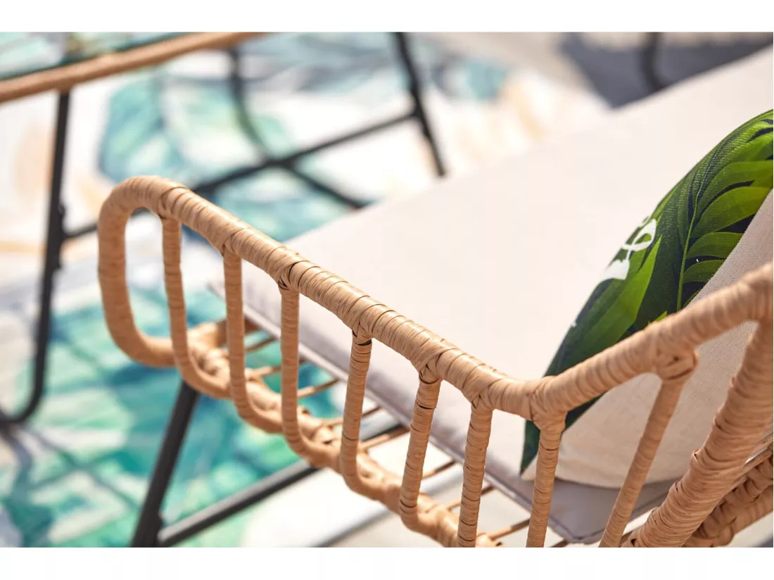 Salon de jardin 4 places en rotin PAREA