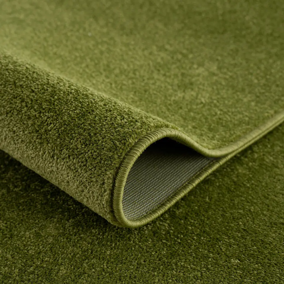 Uni Effen Laagpolig Vloerkleed Modern Groen - 160x230 CM