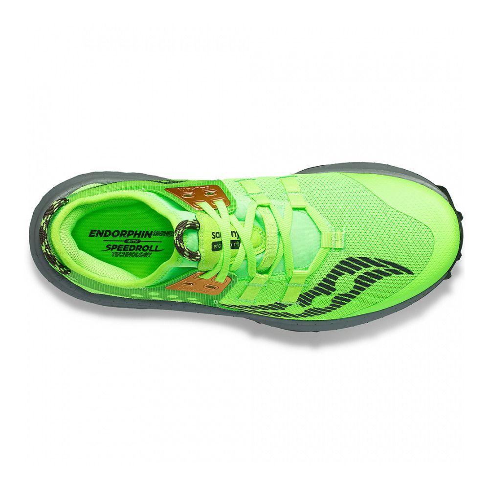 Saucony ENDORPHIN RIFT - Chaussures trail Homme slime/umbra