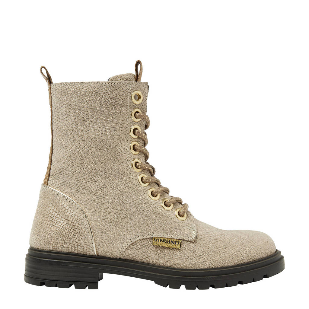 Vingino Julialeren veterboots goud