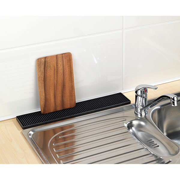 Tapis égouttoir Slim noir 42 x 8 cm Wenko by Maximex
