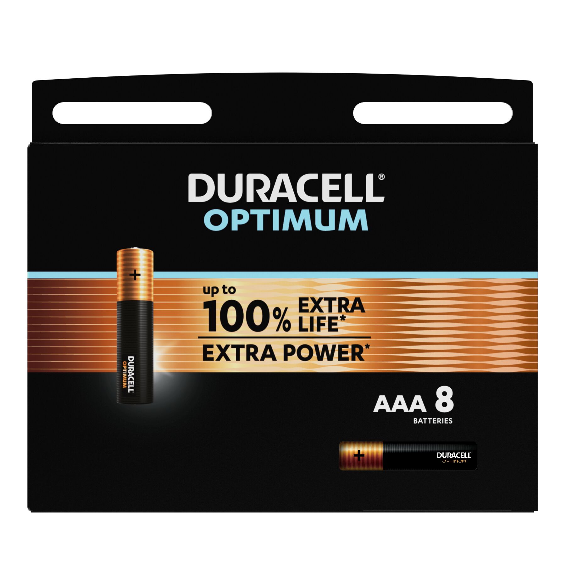 PILHA ALCALINA DURACELL OPTIMUM AAA PACK 8 UNIDADES