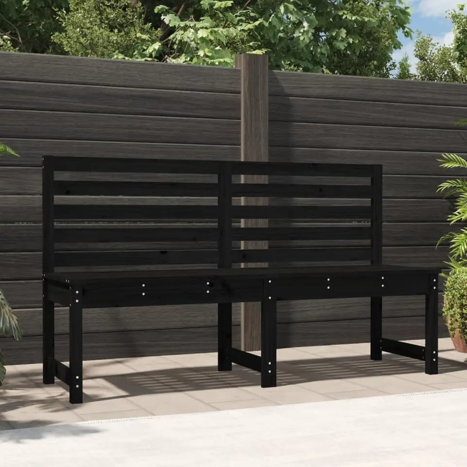 vidaXL - Tuinbank - Zwart - Grenenhout - 157.5 cm