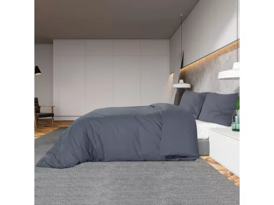 Ensemble de housse de couette Anthracite 140x200 cm Microfibre
