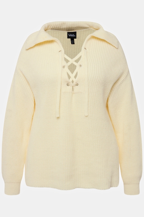 Pullover, Strukturstrick, Matrosenkragen, Langarm