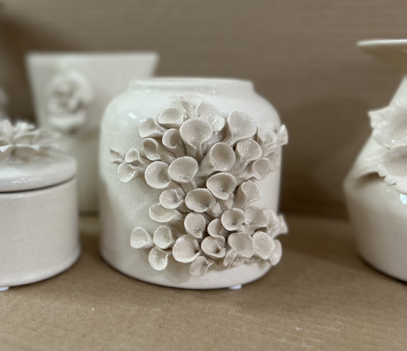 Keramikvase 'Josefine', creme, Ø 10 cm, H 12 cm von fischer's lagerhaus