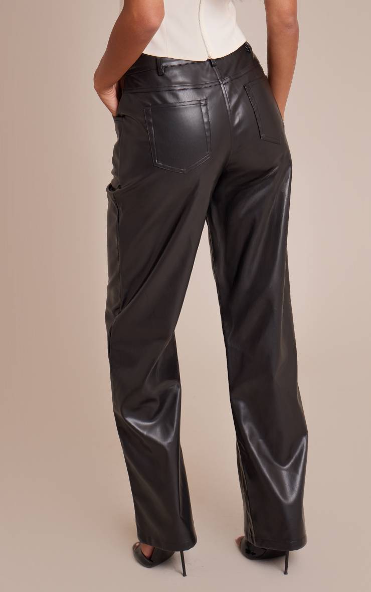 Noir Pantalon Tall En Synthétiquecuir