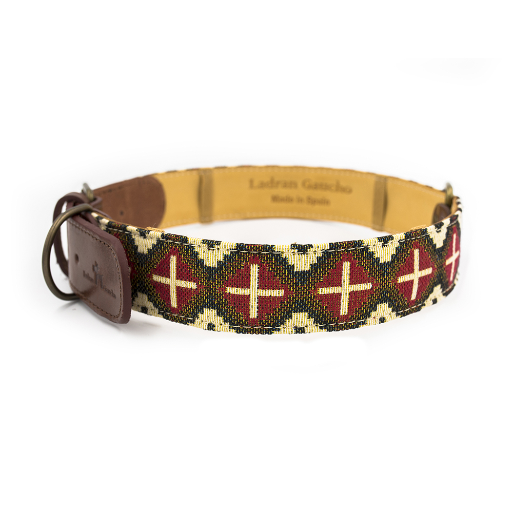 Coleira artesanal para cães Barking Gaucho Milu