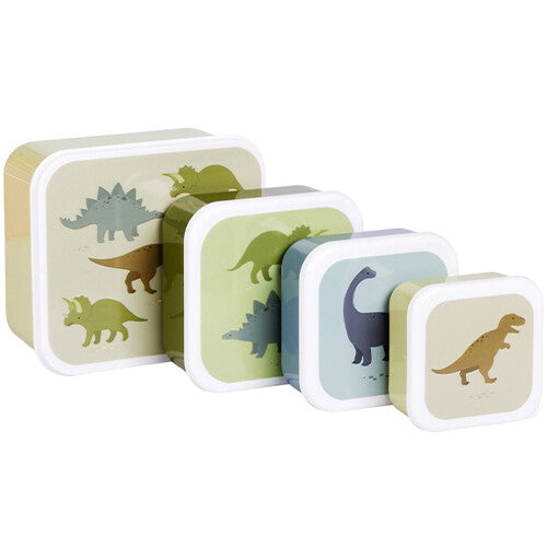 A little lovely company lunchbox set - dinosaurussen - 4st