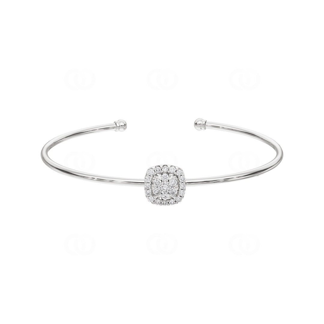 0.50 Karat Diamantarmreif offen 750/18 K Weissgold
