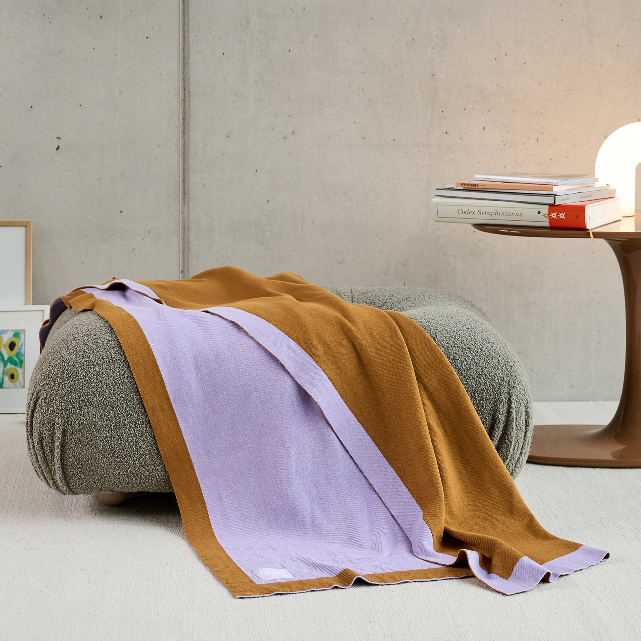 Wohndecke Lolla Lavendel/Sweet Potato, Plaid 125x170 cm