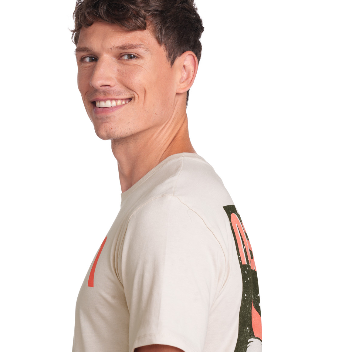 VanVaan NASA T-Shirt mit Schriftzug beige
