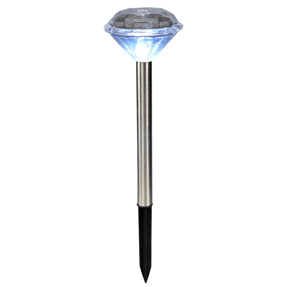 2er Set LED Solar Steckleuchte, Diamant Design, H 34 cm
