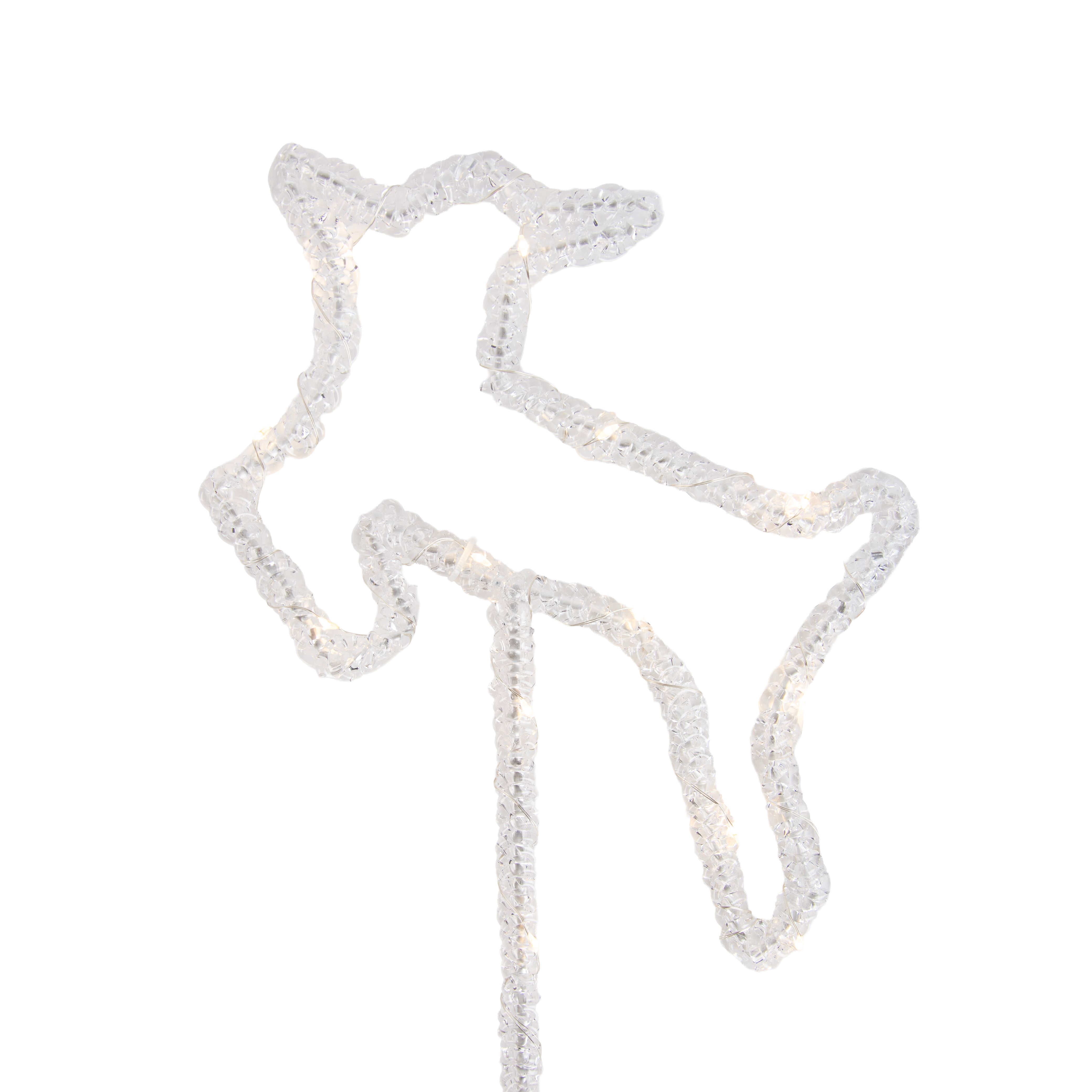 Set van 3 kerst prikspots wit herten incl. LED met timer IP44 - Shika