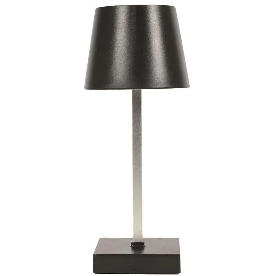 Home deco factory LED tafellamp - zwart - touch - 26cm