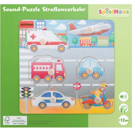SpielMaus Sound Holzpuzzle Straßenverkehr