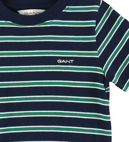 GANT T-shirt - Evening Blue/ Grønstribet
