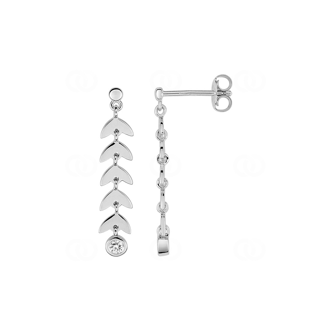 Ohrhänger 925 Silber rhodiniert mit Zirkonia