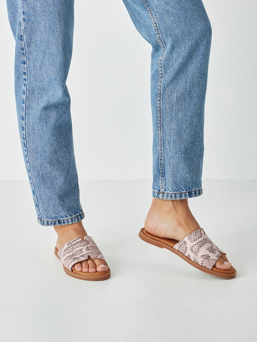 Leren Slipper - beige
