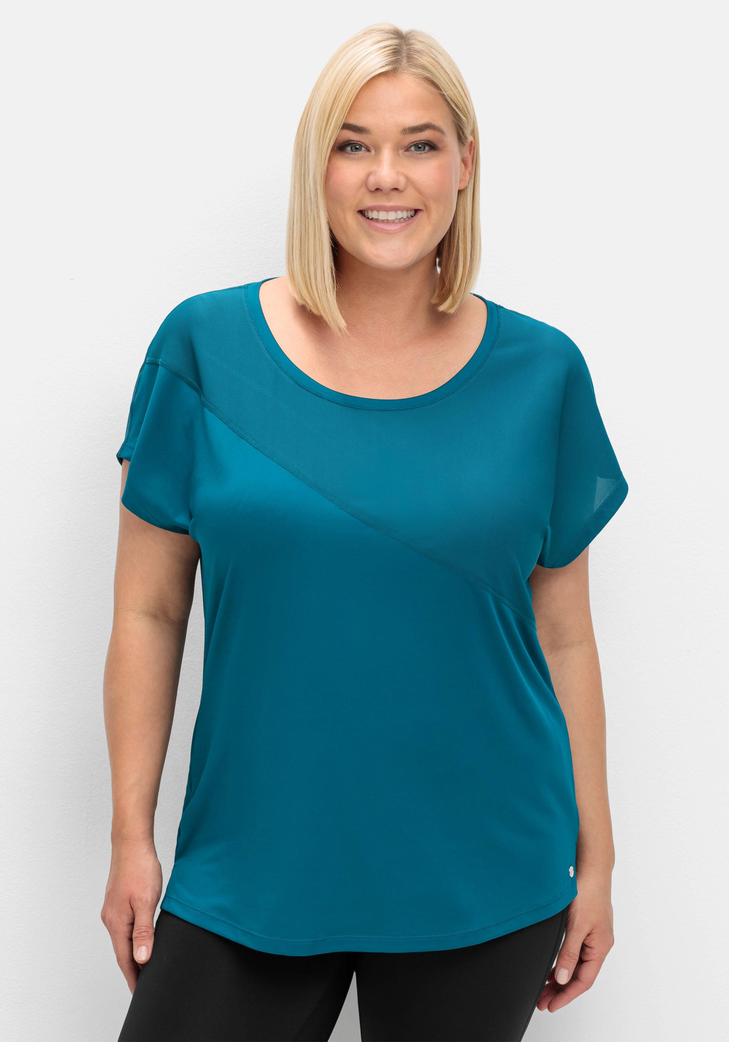 Funktionsshirt mit Mesh, in Oversize-Form