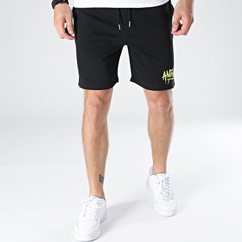 Short Jogging Script Noir Jaune Fluo