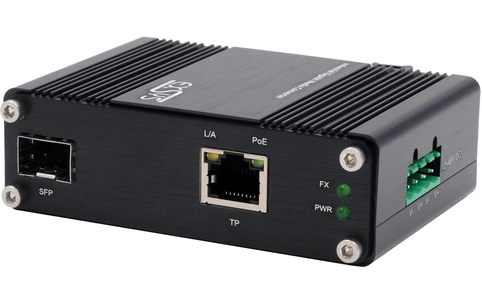 Medienkonverter EX-60340, 60W, SFP, mit PoE+<br>PoE+ Medienkonverter 10/100/1000Base-T zu SFP