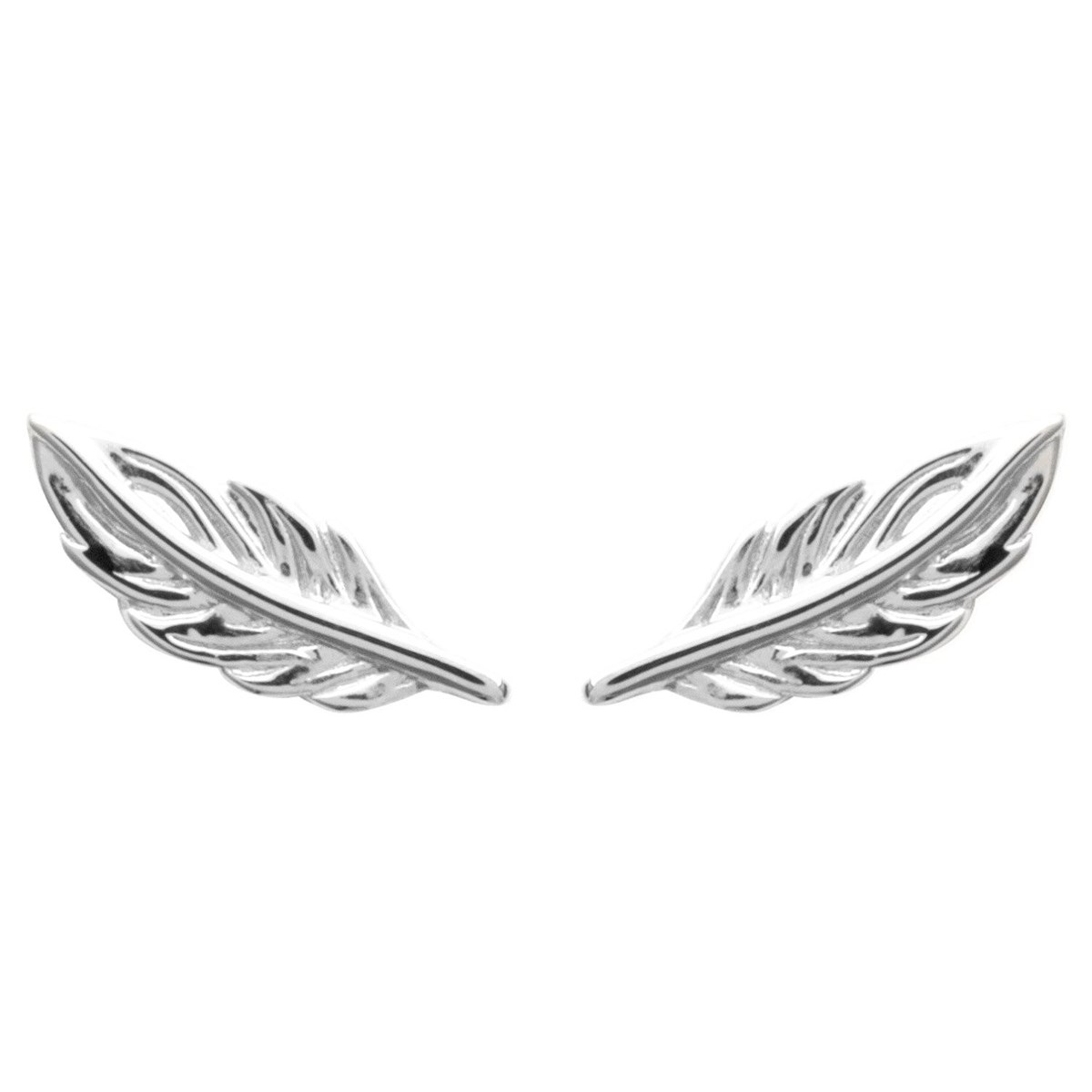 Boucles d'oreilles petite plume Argent 925 Rhodié