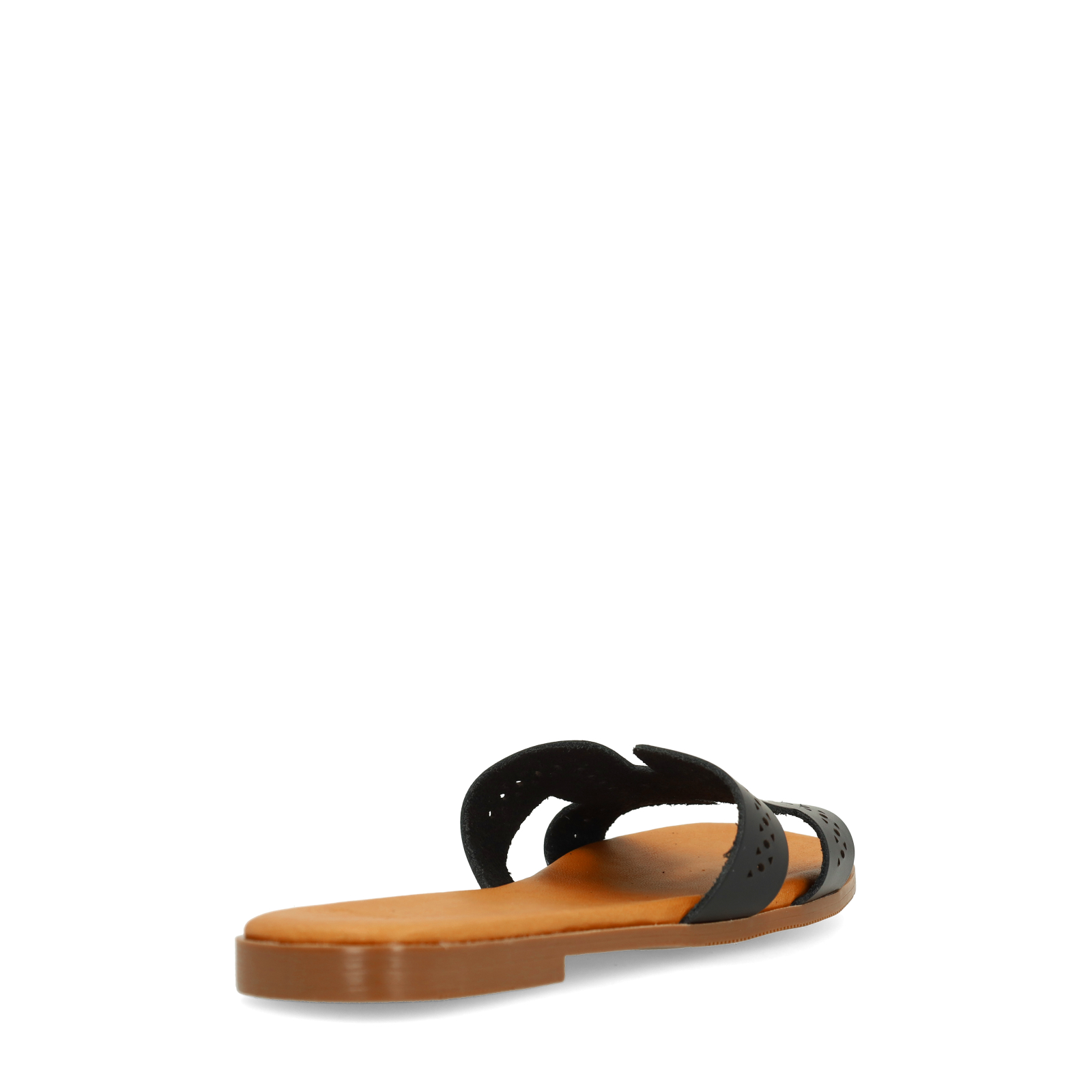 Zwarte leren slippers