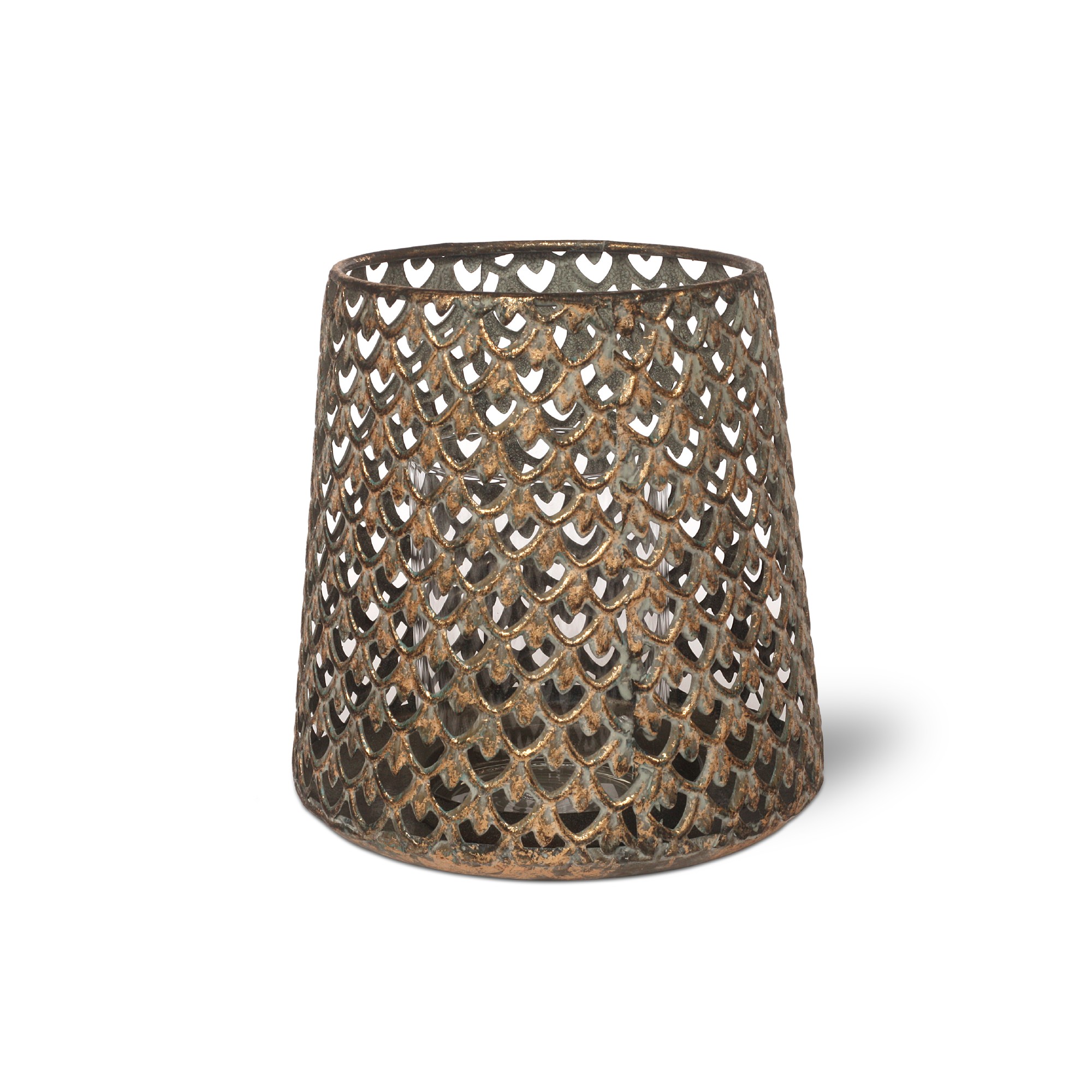 Windlicht 'Wialki', antik messing, Ø 14,5 cm, H 14,5 cm von fischer's lagerhaus