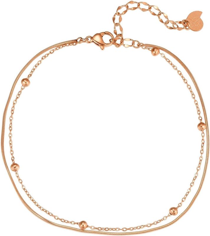 Hey Happiness Voetsieraden 'Sea Beads'  rose-goud