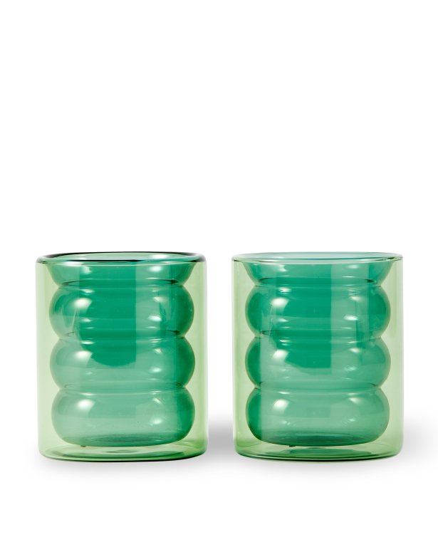 POLSPOTTEN Chubby glazen set van 2 groen